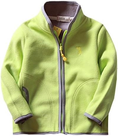 Girls Outwear Thin Fleece Warm Spring Zipper Up European Style Jacket Coat 7-8T Green