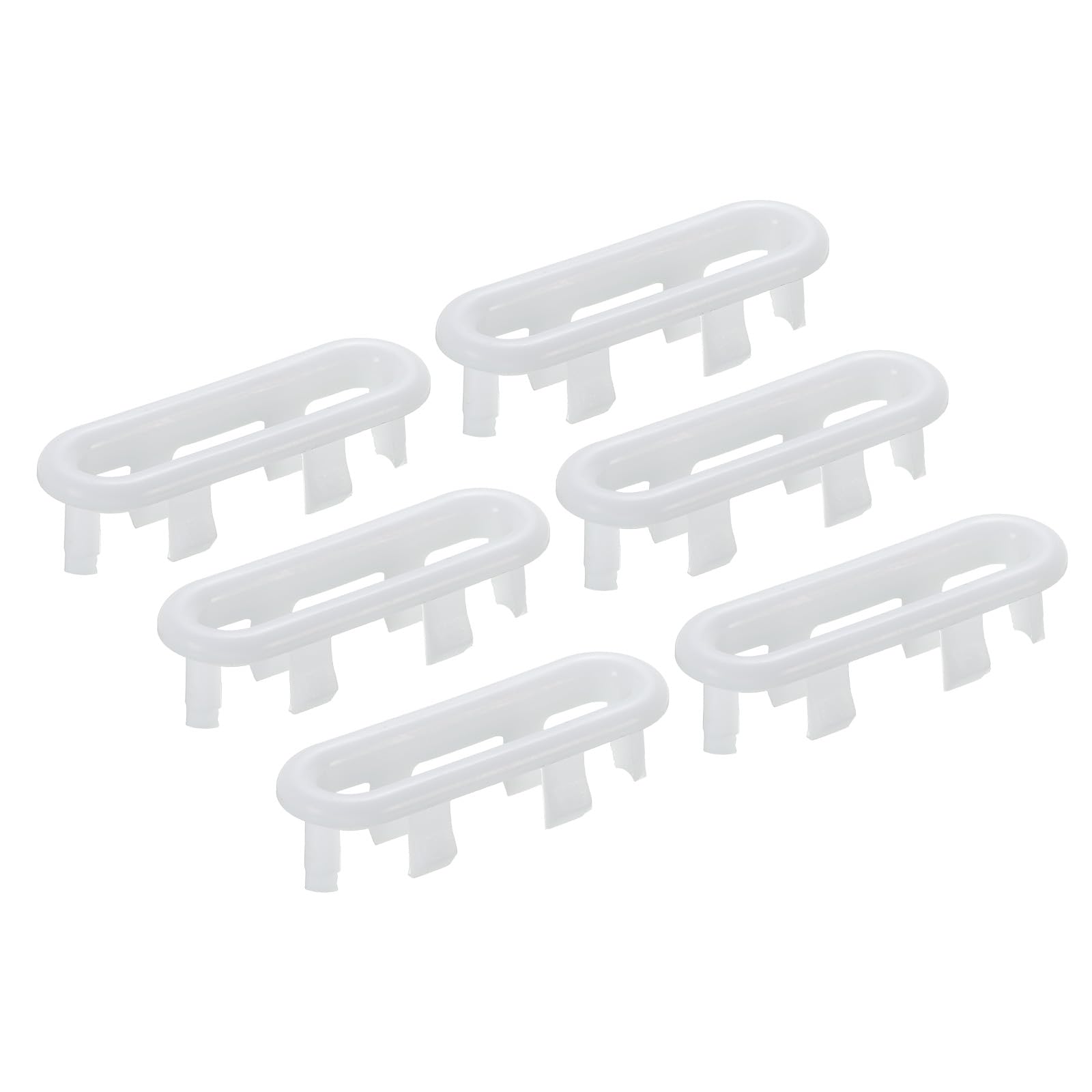 PATIKIL 2x0.7 Inch Overflow Ring, Sink Round Cover Basin Oval Trim Plastic Insert in Hole Round Caps for Kitchen Bathroom, White 6Pcs
