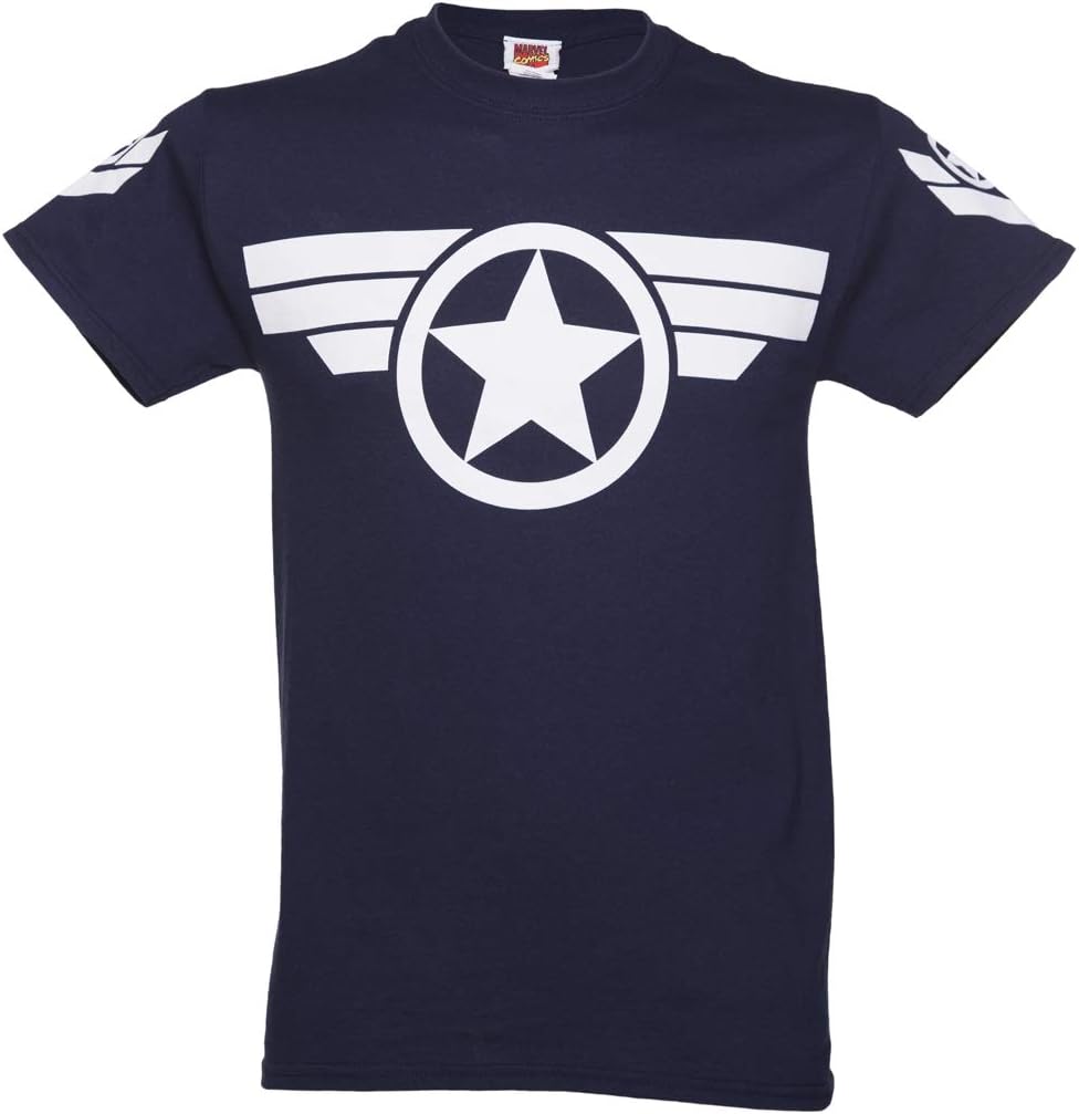 Mens Navy Steve Rogers Super Soldier Captain America T Shirt Medium