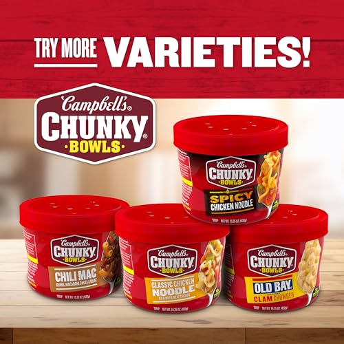 CAMPBELL’S CHUNKY SOUP, BEEF SOUP WITH COUNTRY VEGETABLES, 15.25 OZ MICROWAVABLE BOWL