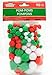 Craft Pom Poms Red Green White Assorted Sizes 180 Count