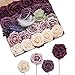 Ling's moment Artificial Flowers Mauve Marsala Foam Roses Greeneries Combo Box Set for Wedding Bouquets Centerpieces Flower Arrangements Decorations (Fall Dusty Rose)