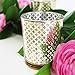 Just Artifacts Glass Votive Candle Holder 2.75-Inch (12pcs, Lattice Gold) - Mercury Glass Votive Tealight Candle Holders for Weddings, Parties and Home Decor