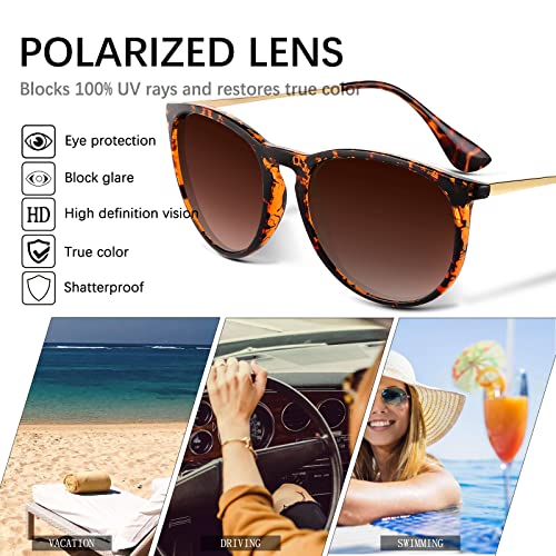 VIYSIOO Sunglasses for Women Men，Womens Vintage Sunglasses Trendy Round Classic Retro Mirrored Polarized Sun glasses