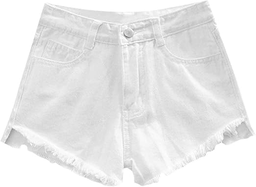 Amazon Co Jp Pandawelly ハイウエストのジーンズのショーツ女性の夏の緩いラギッド エッジデニムショートホットパンツジッパーとポケットファッションスタイル ホーム キッチン