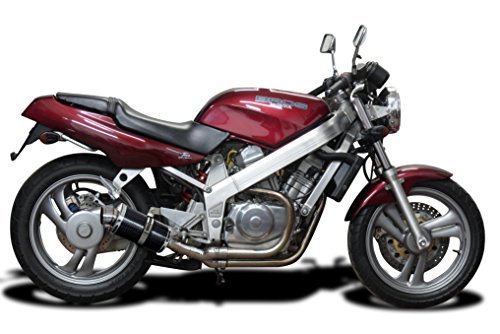 Delkevic Aftermarket Slip On compatible with Honda NT650 & NT400 DS70 9" Carbon Fiber Oval Muffler Exhaust 88-93