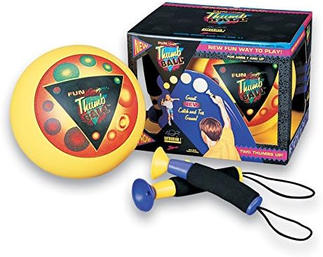 fun gripper ( Thumb Ball Catch & Toss Game 1-9" Vinyl Ball and 2-Thumb -Activated Suction Cup Handles by: Saturnian I