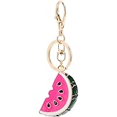 Didiseaon Watermelon Keychain Key Chain Cute Key Ring for Holder with Handbag Fruit Purse Id Keychain Charm Bag