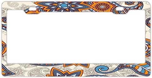 Dekotai Personalized Custom Aluminum Metal License Plate Frame Tag Holder Humor paisley Darling doodel doodlings Stylish
