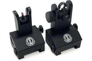 DD DAGGER DEFENSE Dagger Defense (Veteran Owned Company) Fiber Optic BUIS Backup Iron Sights for use on Standard Picatinny Rails. Spring Loaded. Use with red dots and Reflex Sights.