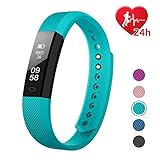 LETSCOM Fitness Tracker, Fitness Tracker Watch with Heart Rate Monitor,Slim Touch Screen and Wristbands, Wearable Waterproof Activity Tracker Pedometer,Green for Android and iOS