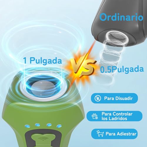 Ahuyentador de Perros Recargable Antiladridos para Perros Ultrasónicos | Dispositivo seguro y humano para corregir conductas. Ideal para entrenar en interiores y exteriores. Eficaz hasta 50 pies.