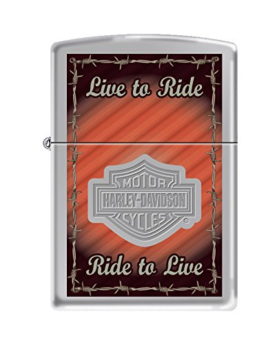 Zippo Harley-Davidson Live to Ride High Polish Pocket Lighter, Chrome