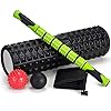 Odoland-18-Large-Size-Foam-Roller-5-Piece-Set-with-Lightweight-Muscle-Roller-Stick-and-2-Massage-Balls-High-Density-for-Physical-Therapy-Deep-Tissue-Trigger-Pain-Relief-Myofascial-Release Odoland 45cm Large Size Foam Roller Set with Roller Massage Stick, 2 Muscle Massage Balls and Carry Bag, High Density…
