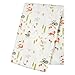 Winter Woods Flannel Swaddle Blanket - Forest Animals Scatter Print Cotton Flannel, Orange, Green, Gray and White, 48 in x 48 in
