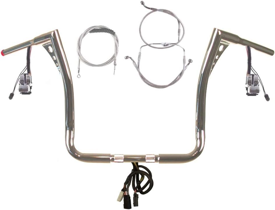 1 1/4" Chrome 15" Z Bar Prewired Handlebar Kit for 2008