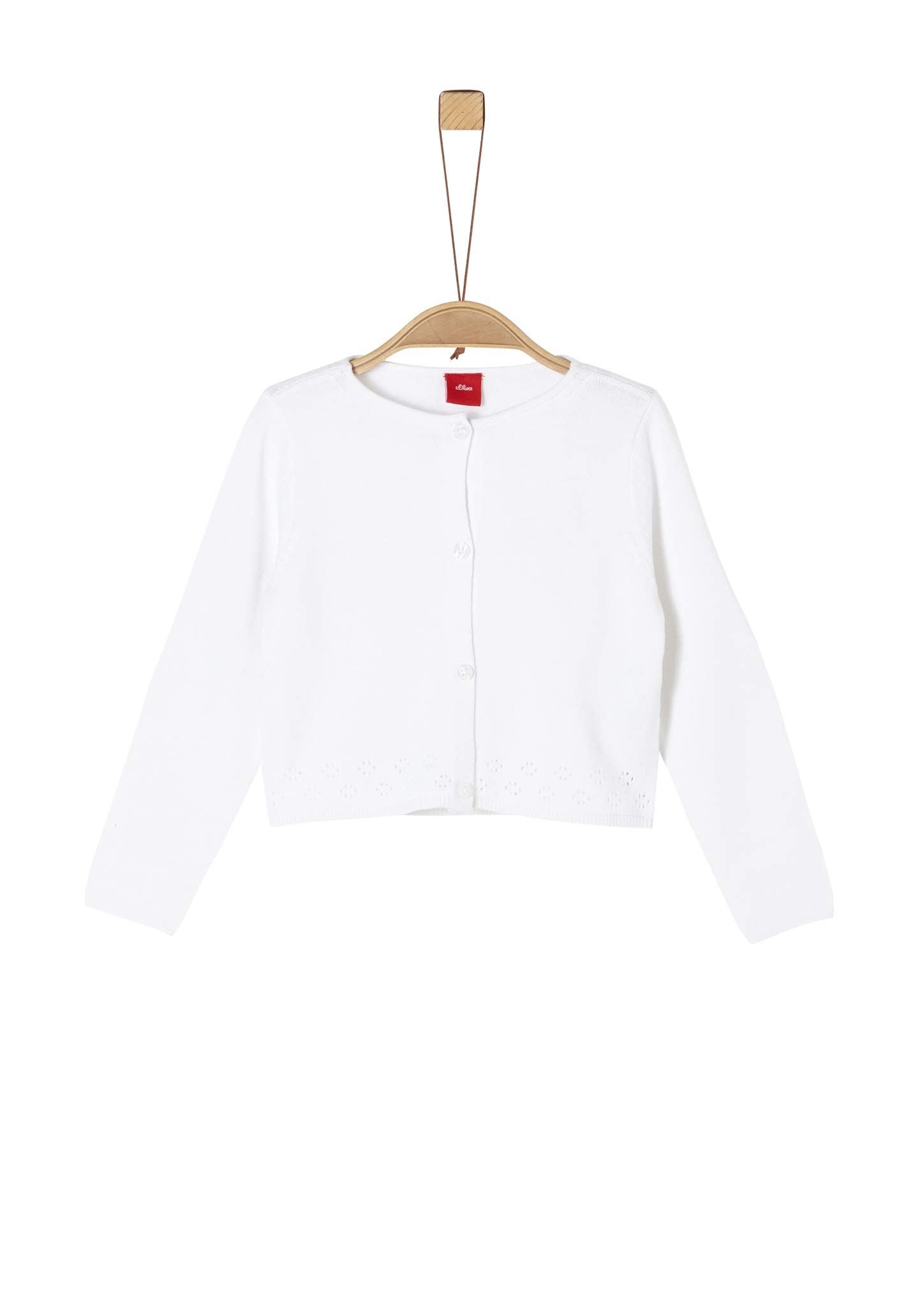 s.Oliver Girls' 403.10.004.17.150.2021506 Cardigan Sweater, White, 92-98 cm