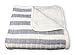 effe bebe Magnolia Cable Knit and Sherpa Baby Blanket (Light Grey Stripe)