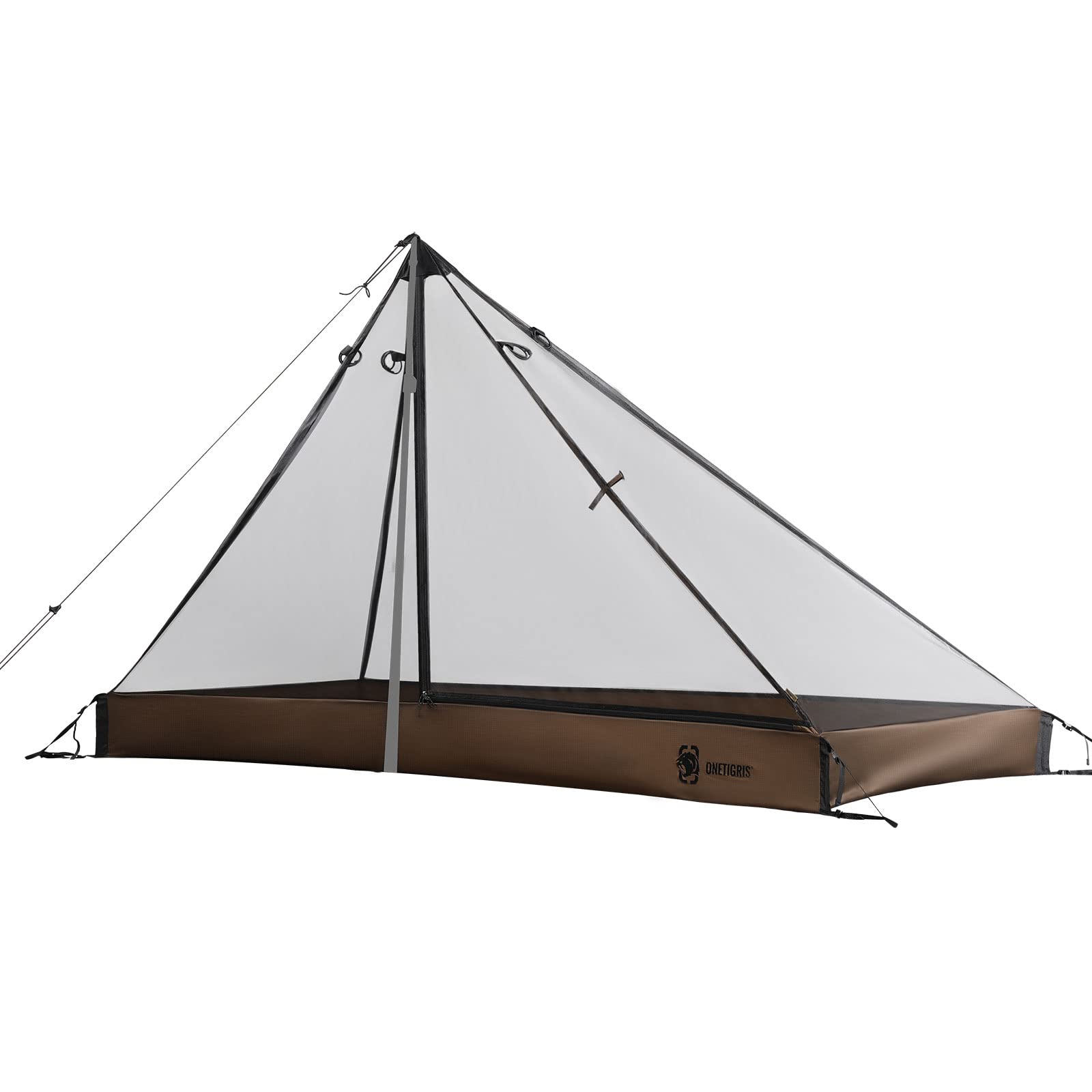 Photo 1 of OneTigris Mesh Teepee Tent, Ultralight 1 Person Screen Room with Waterproof Bathtub Floor for Outdoor Camping Hiking Backpacking Bushcraft Tarp Hot Tent Shelter