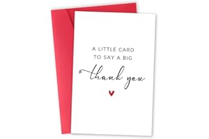 Zyulin Simple Thank You Card, Funny Thank You Card for Men Women, Thank You Gifts Card for Teacher Boss, A Little Card to Say A Big Thank You