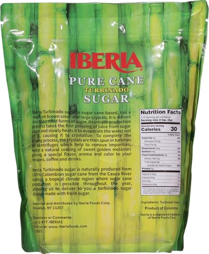 IBERIA PURE CANE RAW TURBINADO SUGAR 2 LB