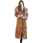 Timber&Hide Women’s Long Sheepskin Coat – Tan Shearling Coat Women