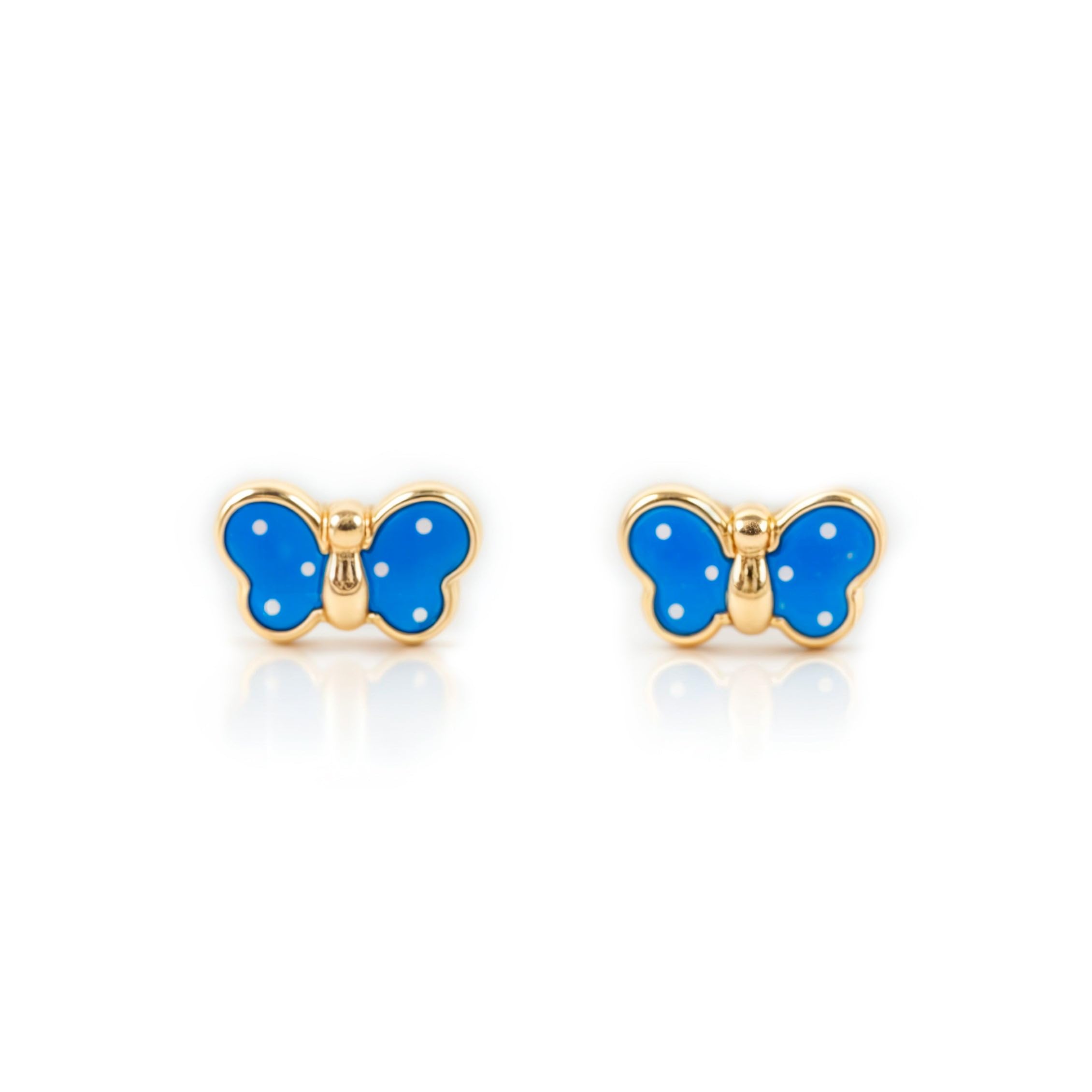 9ct Yellow Gold butterfly Children's Earrings