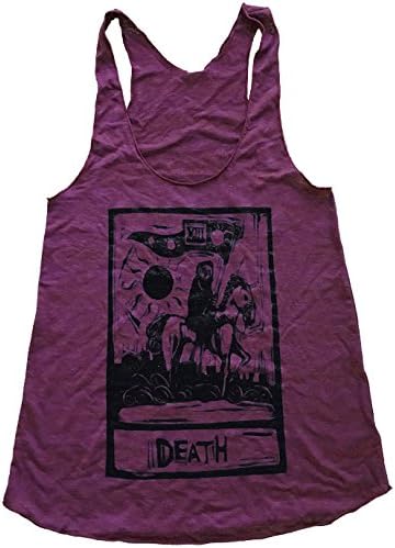 Friendly Oak Women's Death Tarot Tank Top - XL - Heather Cranbery