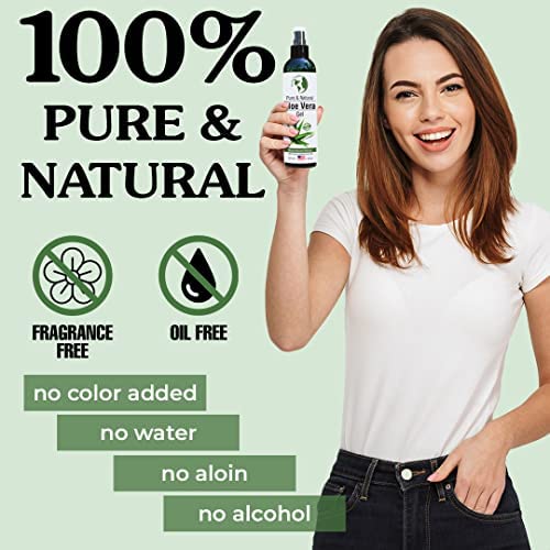 EARTH’S DAUGHTER PREMIUM ORGANIC ALOE VERA GEL FROM FRESH CUT 100% PURE ORGANIC ALOE LEAVES – TOPQUALITY FAST ABSORBING FOR FACE, SKIN, HAIR & BODY – VEGAN, UNSCENTED, NATURAL – 8 OZ USA MADE