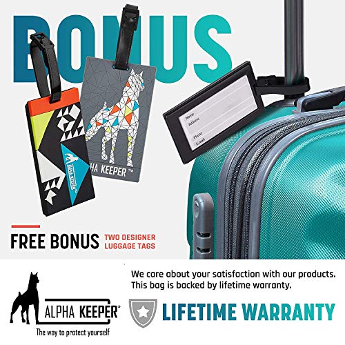 Neck Wallet [2019 NEW MODEL] - Hidden RFID Pouch Passport Holder for Women and Men – Alpha Keeper Travel Neck Pouch - Includes 2 BONUS Luggage Tags - Thumbnail 6