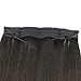 Moresoo 80 Grams Darkest Brown Hair Extensions Brown 16 Inch Flip on Extensions Remy Human Hair Color #2 One Piece Human Hair Extensions Double Weft