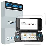 Nintendo 2DS XL Screen Protector, Cubevit [2 Glass Top, 2 Glass Bottom] Tempered Glass Screen Protector Nintendo 2DS XL 2017,(4 Nintendo 2DS XL Glass Screen Protectors in Package) Bubble Free/0.2mm