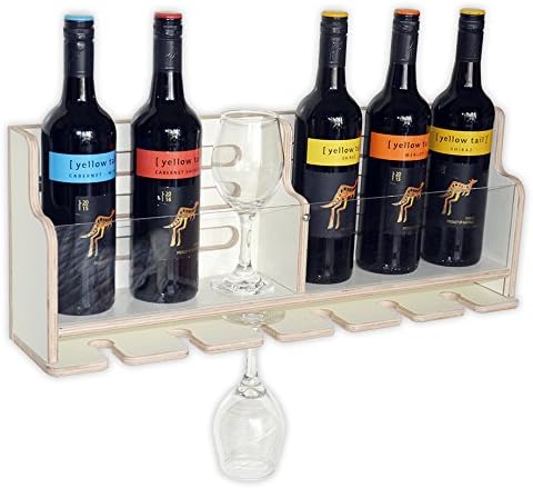 Wine Rack Wall Mounted Wine Racks (NEW) With Goblet Holder, Wall Mount Organizer, Wine Bottle Rack Shelf