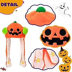 Hopearl Halloween Pumpkin Hat with Ears Moving