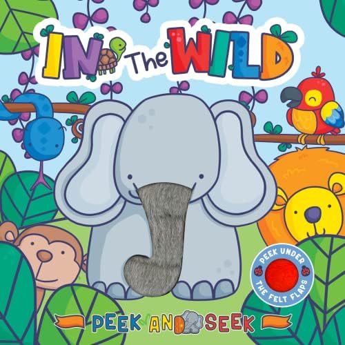 Little Hippo Books Peek and Seek - In the Wild - Children's Sensory Touch and Feel Board Book with Lift-the-Flap Felt Pieces