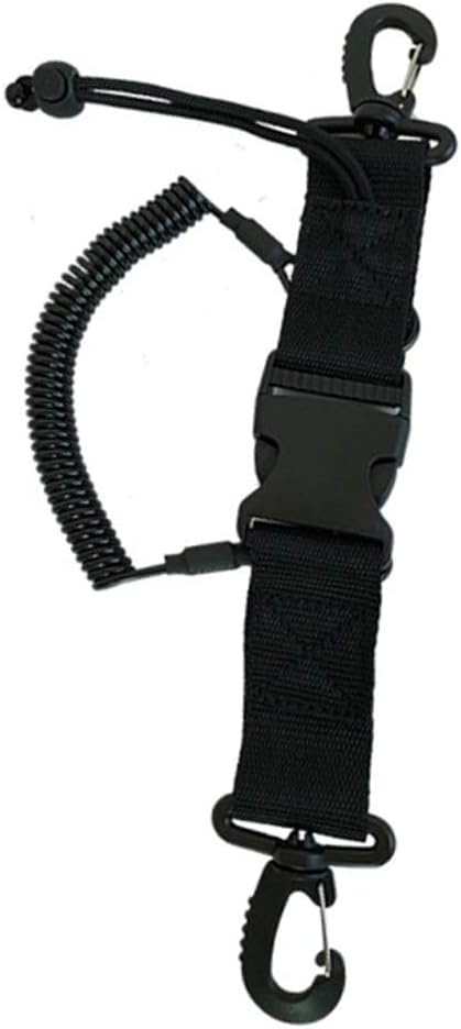 Fuwok Premium Strong Scuba Diving Spiral Coiled Lanyard, Quick Release Buckle, Clips Attachment Underwater Photography Camera Accessories XJS01