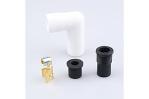 AC PERFORMANCE 90 Degree White Ceramic Spark Plug Boot Kits Fit 8 mm Wires