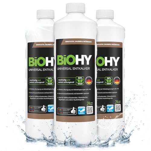 BiOHY Entkalker Wasserkocher Kaffeemaschine Kalklöser (3 x 1 Liter)