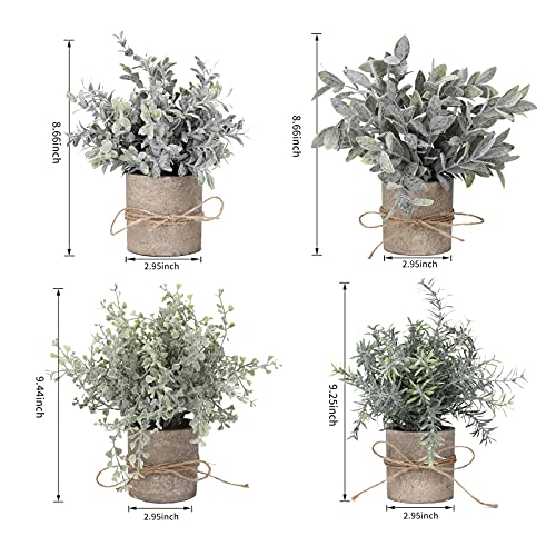 Artificial Topiaries Plants & Flowers, 4 Pcs Mini Plants Artificial