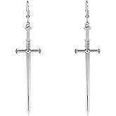 Gothic Sword Earrings, Alloy Retro Earrings Goth Dagger Ear Dangle Grunge Punk Jewelry for Women Men Halloween Cosplay Party Gift