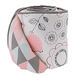 Lolli Living Sketchy Bird Crib Bumper with Reversible Tripod Print. 100% Cotton Baby Crib Liner (Sparrow Collection)