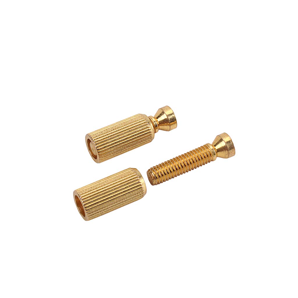 Alnicov Guitar Tremolo Anchor Stud-2PCS，8mm Adjustable Electric Guitar Replacement Tremolo Bridge Studs & Anchors (Gold)