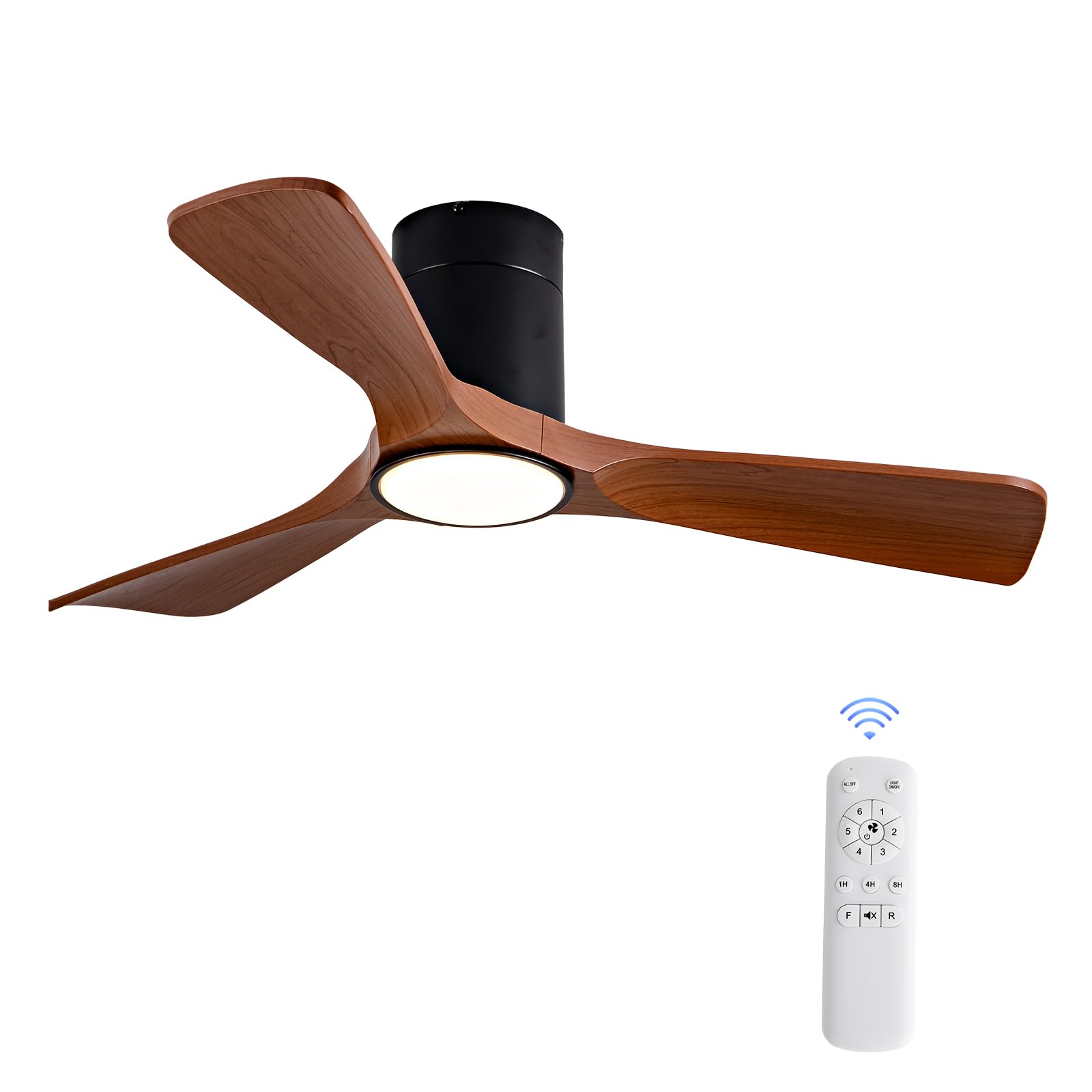 Photo 1 of XBIBI Flush Mount Ceiling Fans with Lights, 42 inch Low Profile Ceiling Fan with Light and Remote Control, Reversible Noiseless Hungger Ceiling Fan for Bedroom, Indoor/Outdoor(Not Solid Wood)