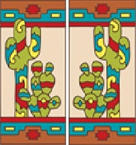 TWO 3" X 6" Ceramic Tile Address House Numbers Southwest Design SAGUARO CACTUS LEFT AND RIGHT ENDS