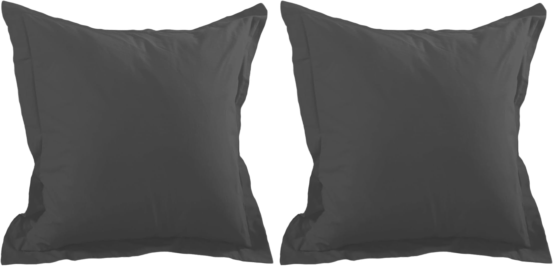 Lovely Casa t14820010 Alicia Pillowcase Cotton Pillowcase 65 x 65 cm charcoal (Pack of 2)