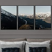 3 Piece Framed Canvas Wall Art Valley Rivers Canvas Prints Home Artwork Decoration for Living Room,Bedroom - 16