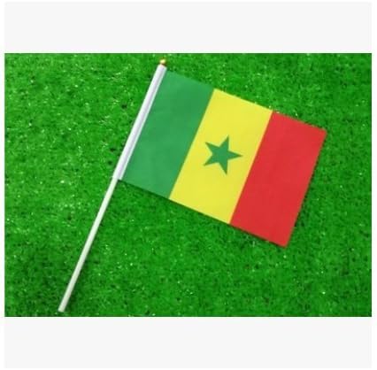 Runfon 10 x Senegal Hand Hand Waving Flag Flags 14 x 21 cm