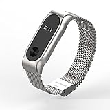 Xiaomi Mi Band 2 bands Pinhen Mesh Wrist Blet Strap Wristband Bracelet Accessories With Metal Frame For Xiaomi Mi Band 2 Smart Watch Miband (Mesh Silver)