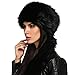 Zeogoo Women Winter Faux Fur Russian Cossack Style Hat Headband Ear Warmer (One Size, Black(FBA))