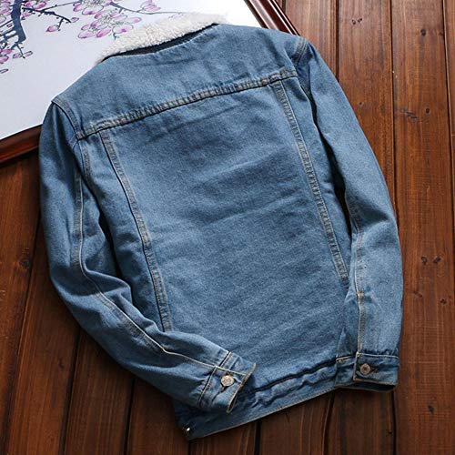 Miskay Women's Jeans Coat Autumn Winter Denim Jacket Vintage Long Sleeve Loose Outwear(Blue, Medium)